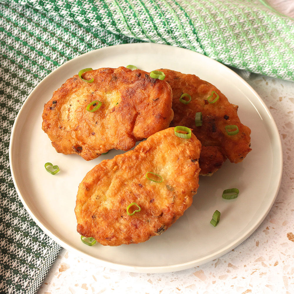 Saltfish fritters on a plate