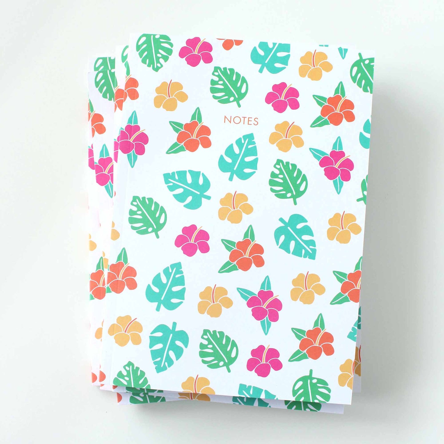 A5 Notebook - Monstera and Hibiscus