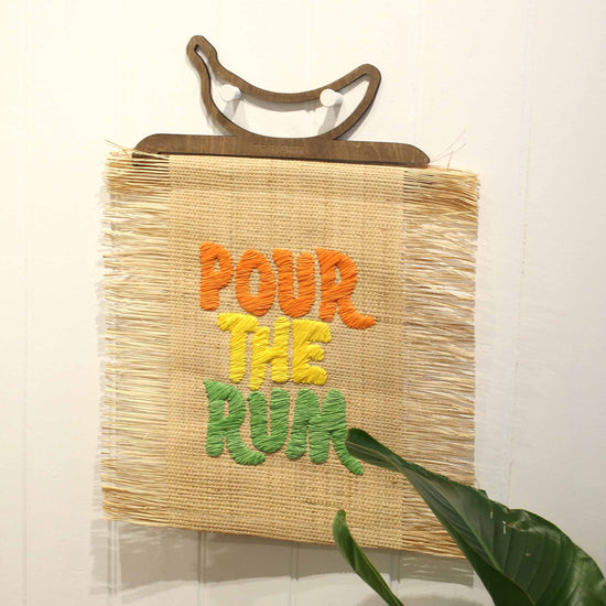 Pour the Rum Raffia Wall Hanging