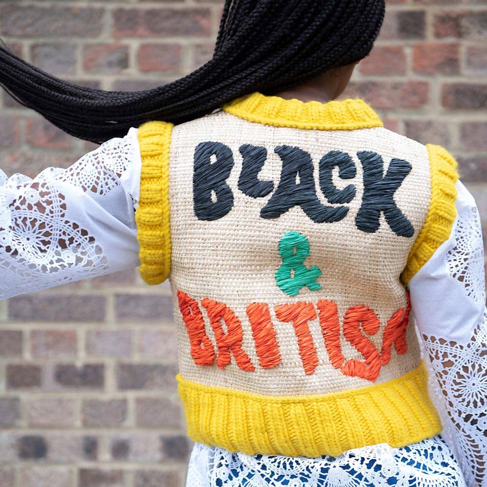 Tihara Smith Black and British raffia vest