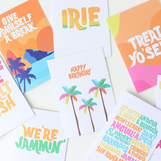Tihara Smith's collection of Caribbean tropical greeting cards