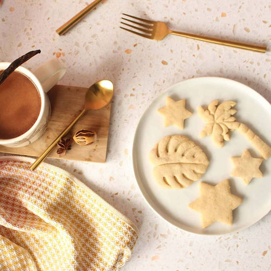 Sugar cookies on a baking tray