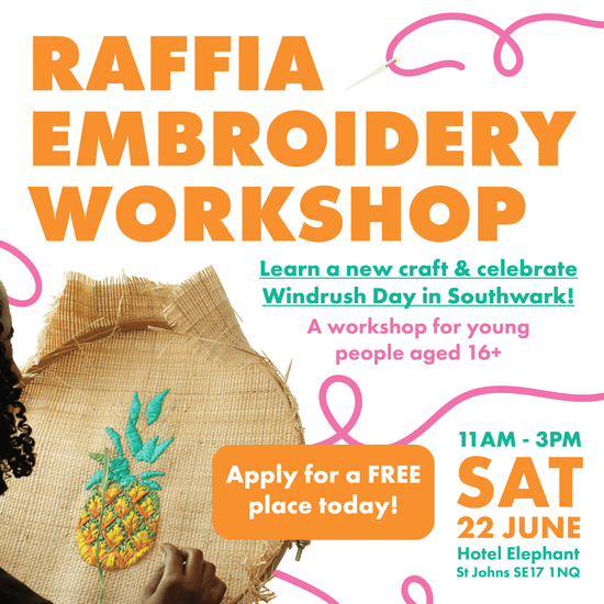 Windrush Day raffia embroidery workshop