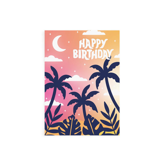 Happy Birthday Sunset Night Card