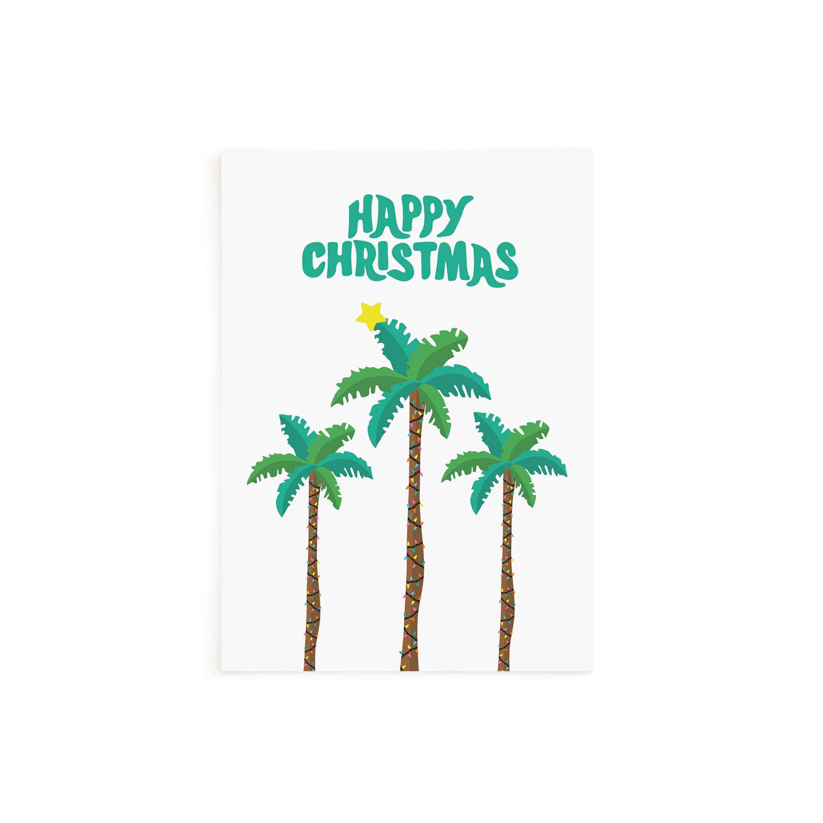 Happy Christmas Palm Trees Greeting Card - Blank Greeting Card Online ...