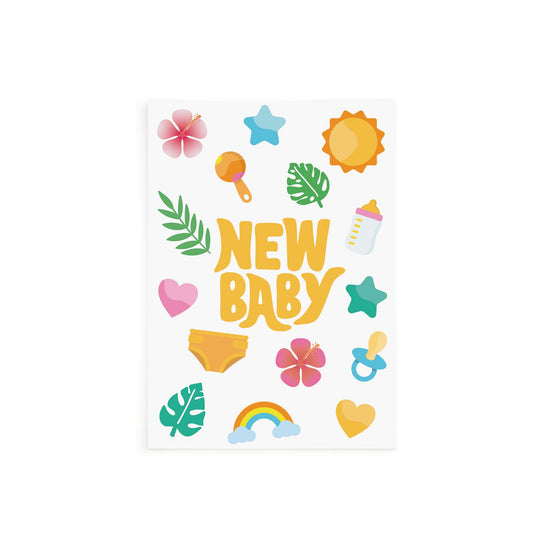 Tropical New Baby Card