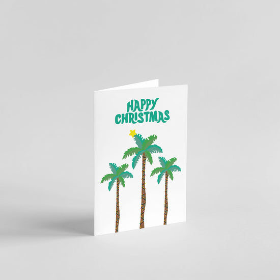 Load image into Gallery viewer, Happy Christmas Palm Trees Card
