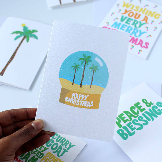 Tropical Christmas Globe Card