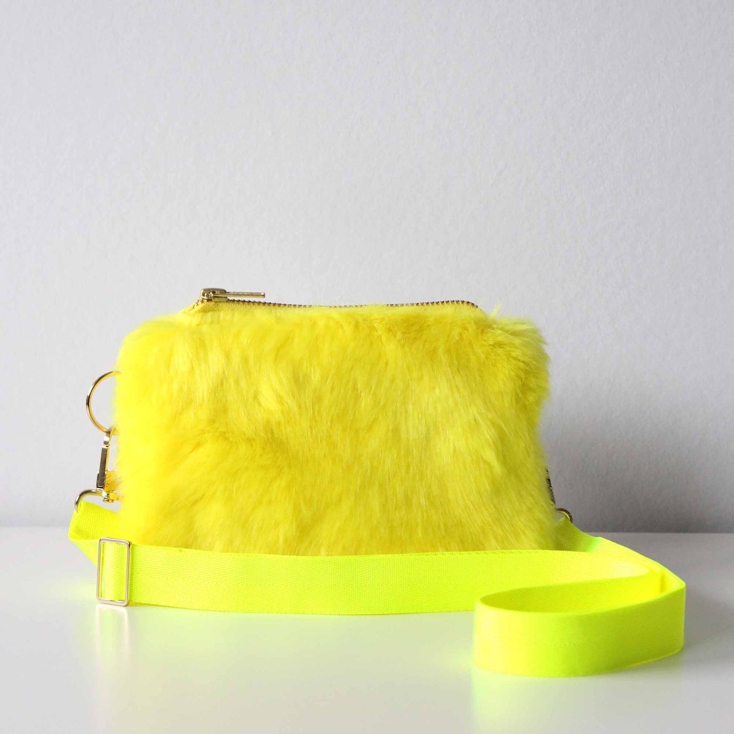 Cross Body Bag | Yellow | Fluffy Faux Fur Bag – Tihara Smith