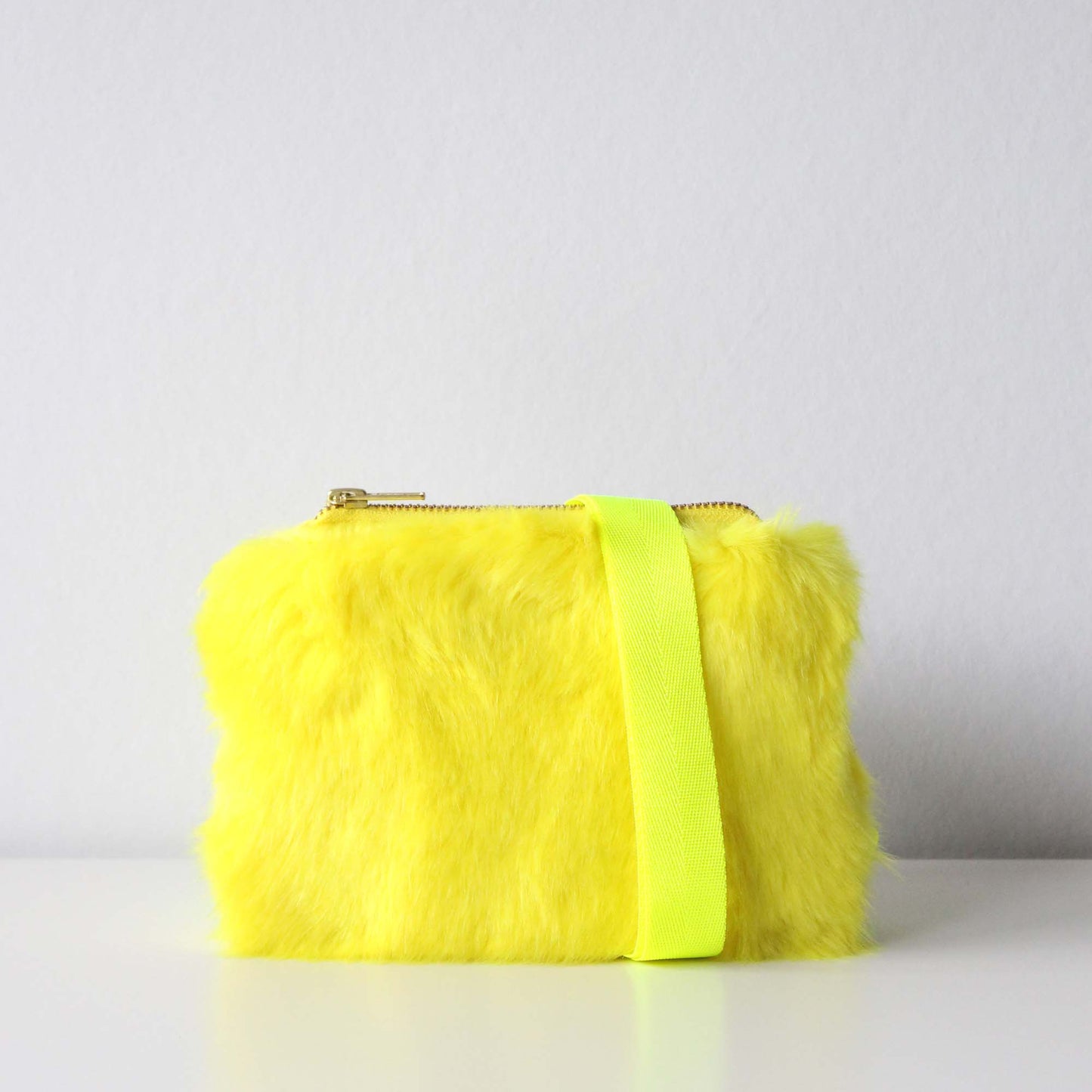 Cross Body Bag | Yellow | Fluffy Faux Fur Bag – Tihara Smith