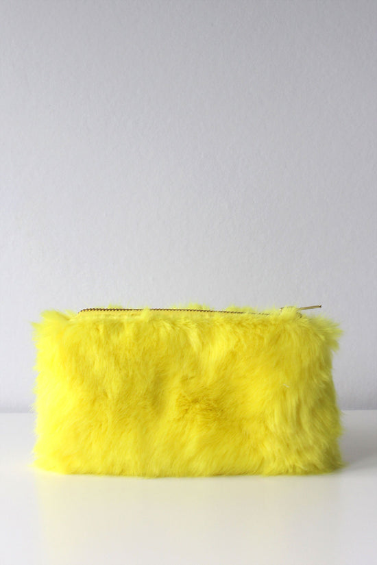 Mandeville Faux Fur Purse - Yellow - TiharaSmith 