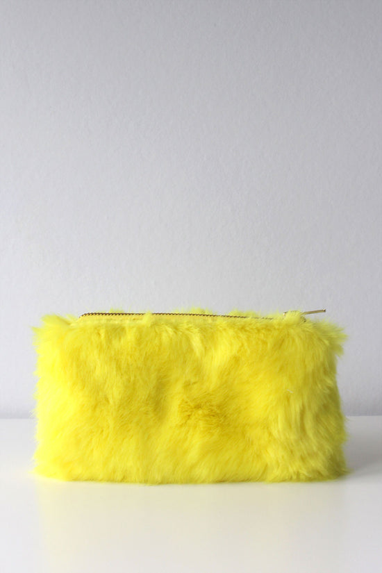 Load image into Gallery viewer, Mandeville Faux Fur Purse - Yellow - TiharaSmith 
