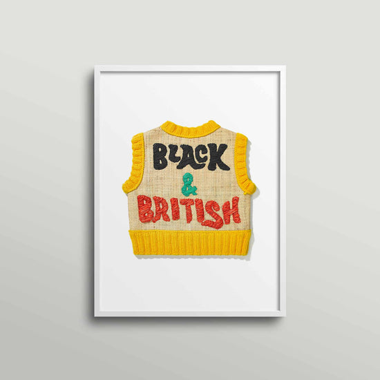 Black & British Raffia Vest Print