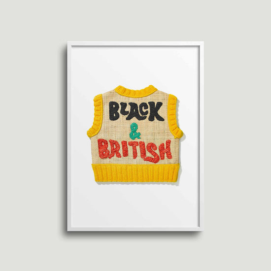 Black & British Raffia Vest Print
