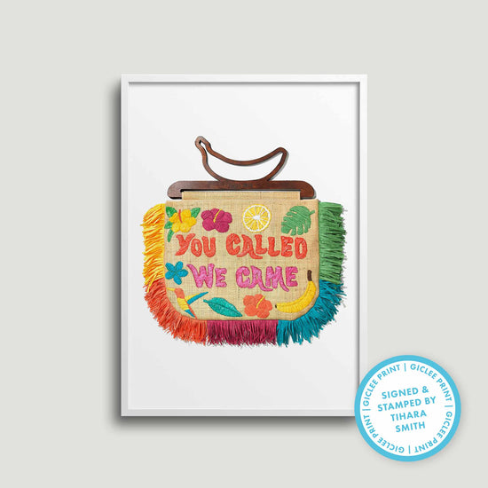 Load image into Gallery viewer, You Called We Came Raffia Bag Print
