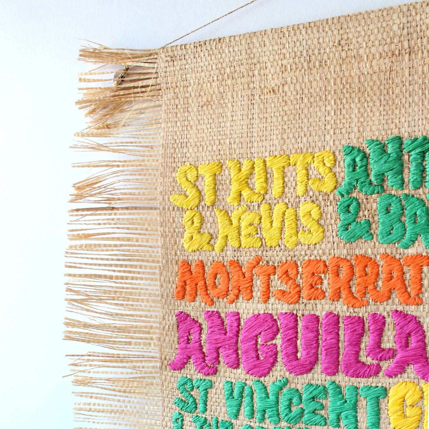Load image into Gallery viewer, Caribbean Islands Raffia Wall Hanging
