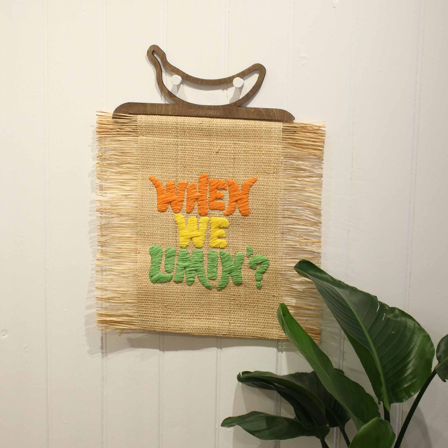 Load image into Gallery viewer, When We Limin&amp;#39;? Raffia Wall Hanging
